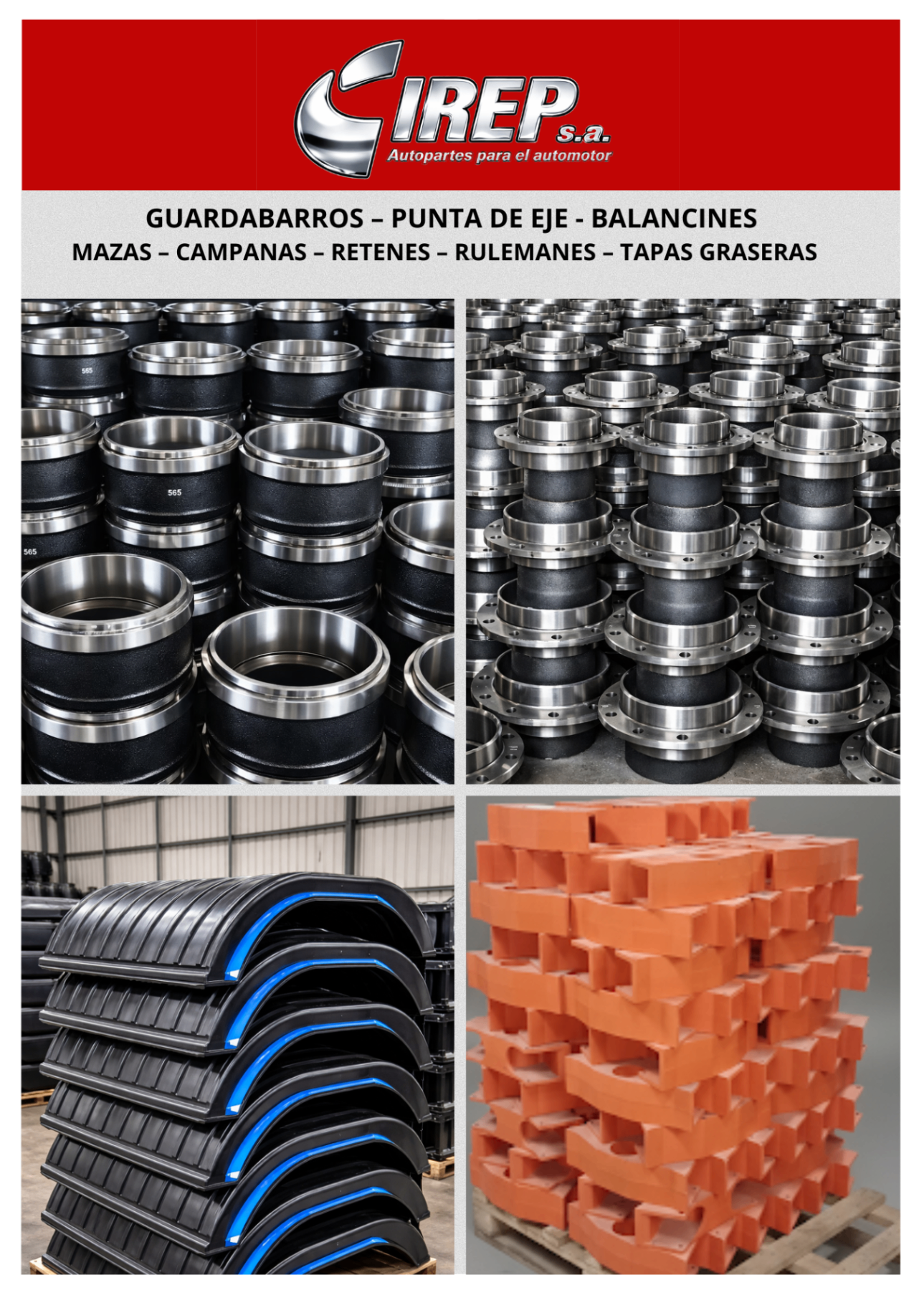 Repuestos de Guardabarros y punta de eje para camiones